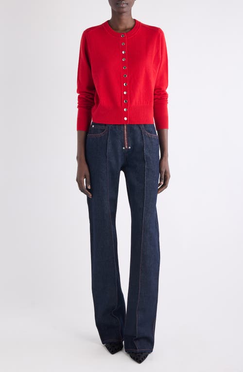 Isabel Marant Idesia Merino Wool & Cashmere Cardigan In Red