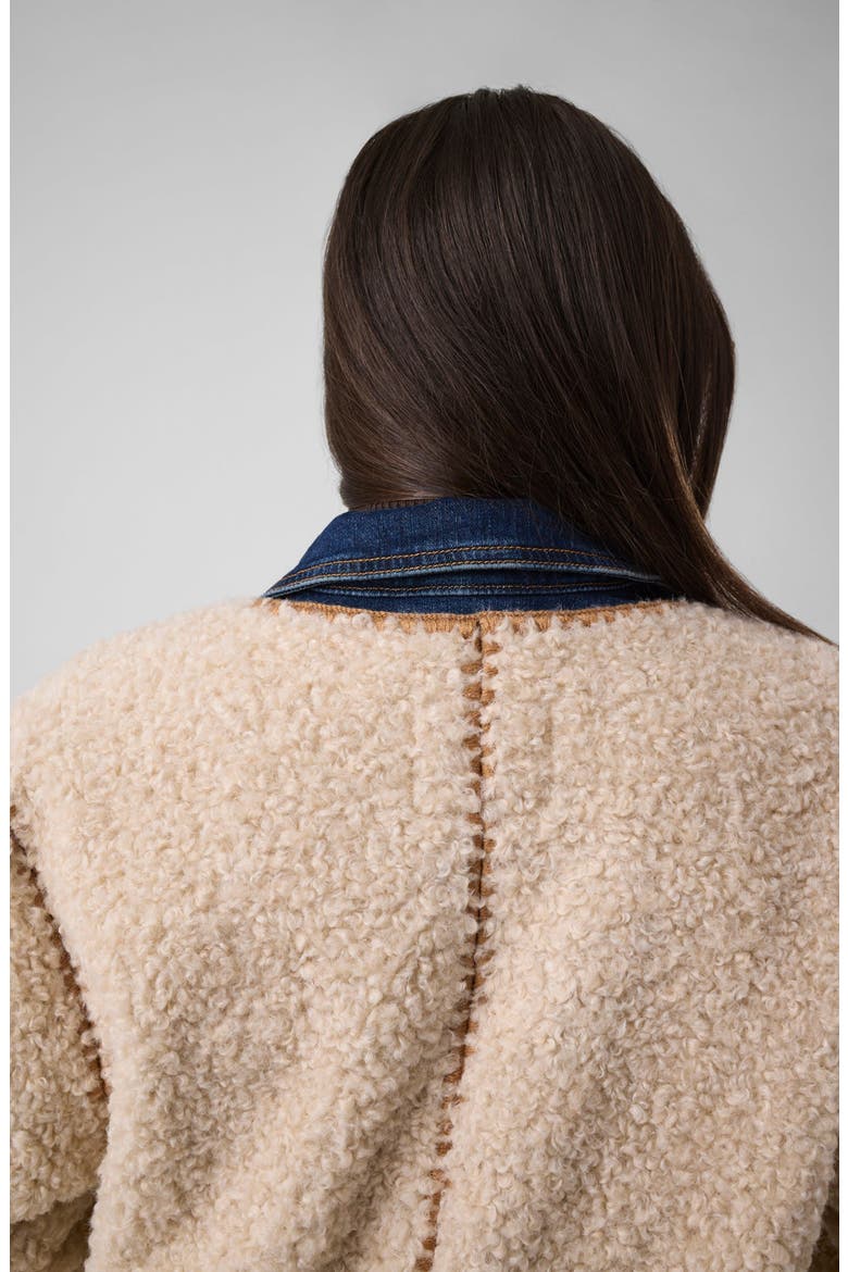 Mia Faux Shearling Coat, Alternate, color, DARK BEIGE
