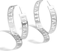 WEAR by Erin Andrews x Baublebar Silver Tennessee Titans Large Cutout Hoop Earrings