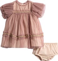 Pippa & Julie Remy Sparkle Mesh Flower Dress