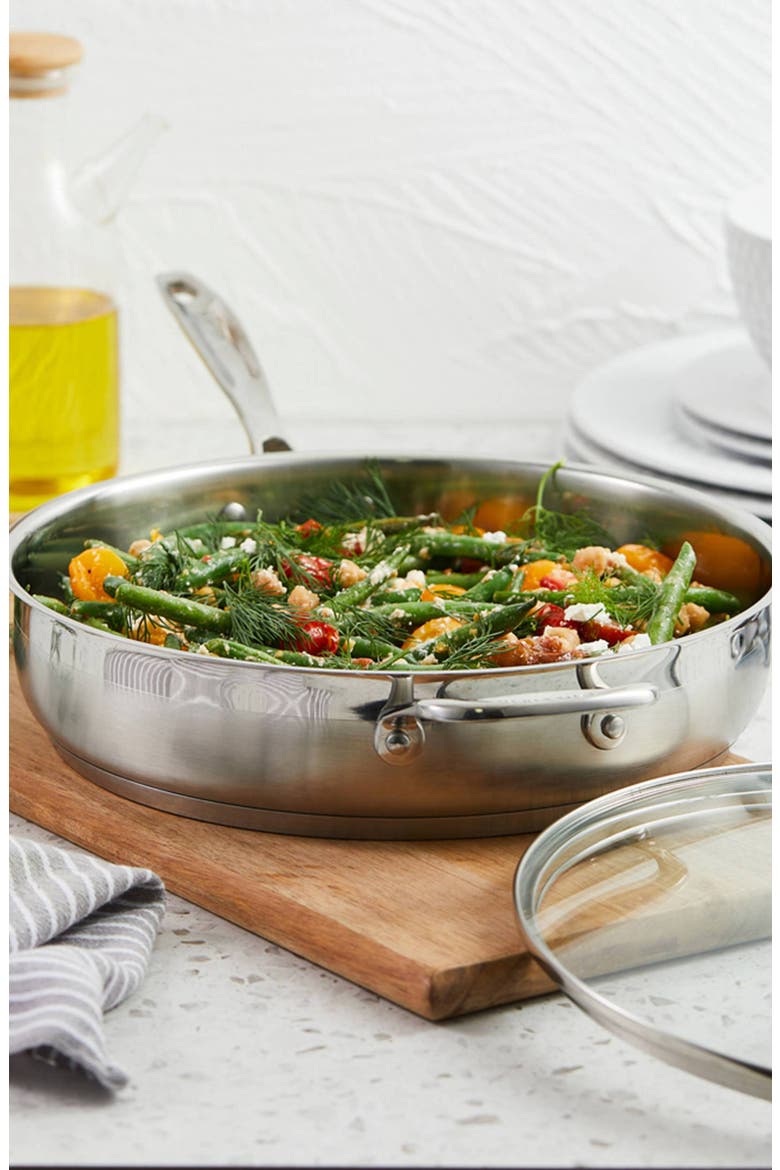 iconiX™ 3.3 Qt Sauté Pan with Lid, Alternate, color, SILVER