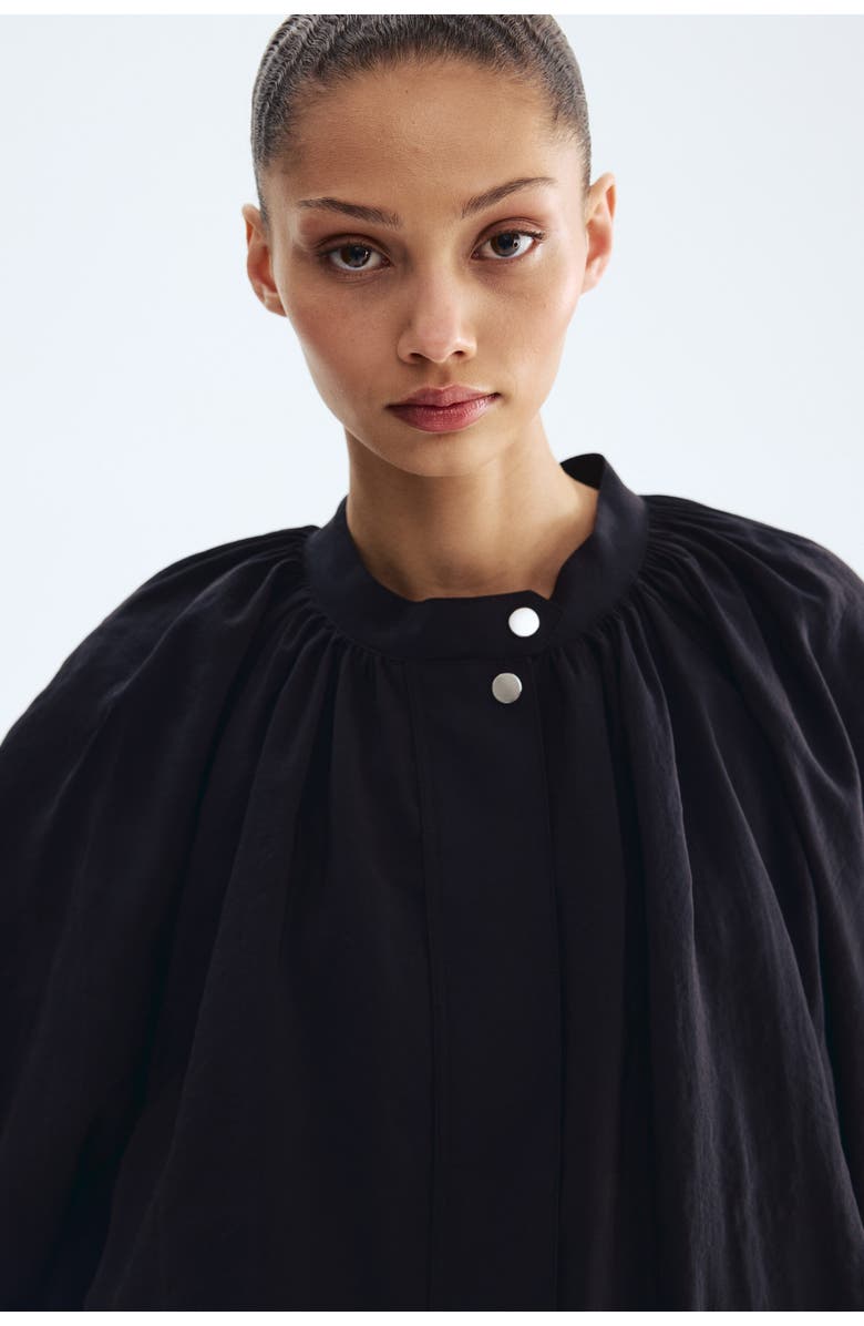 H&M Balloon-sleeved modal jacket, Main, color, Black