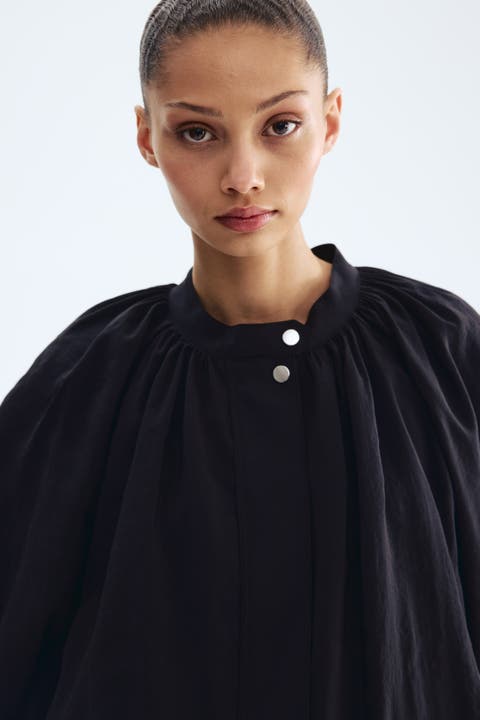 Balloon-sleeved modal jacket