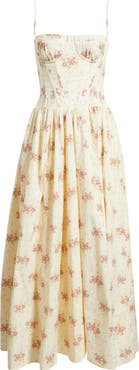 HOUSE OF CB Rona Floral Stretch Cotton Maxi Cocktail Dress