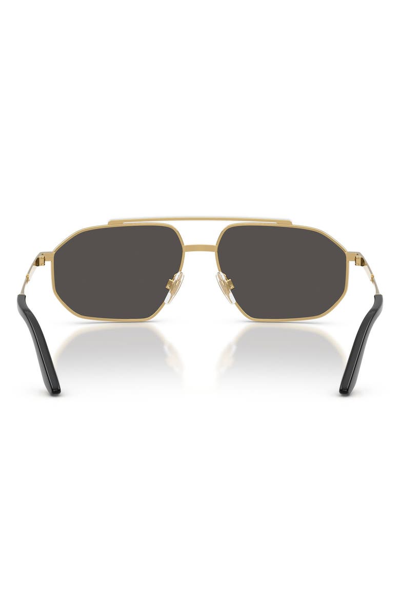 Dolce&Gabbana 59mm Pilot Sunglasses, Alternate, color, Gold/ Silver / Dark Grey