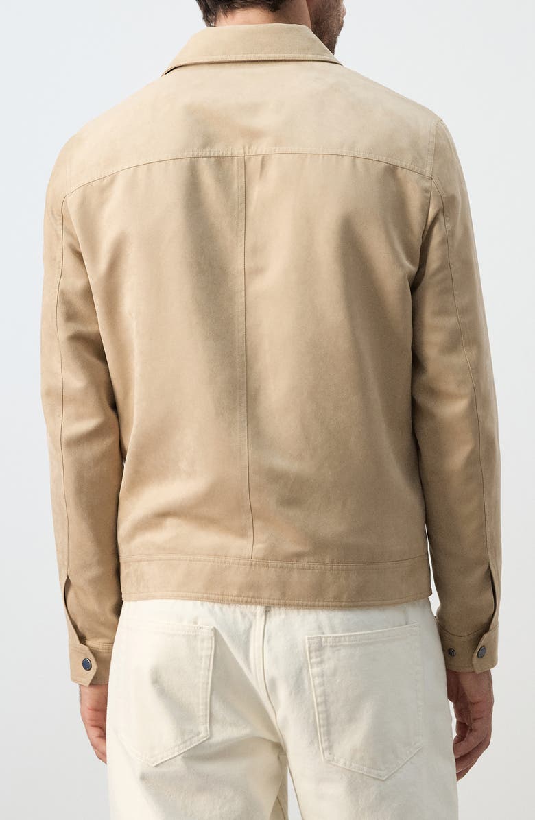 MANGO Faux Suede Jacket, Alternate, color, Beige