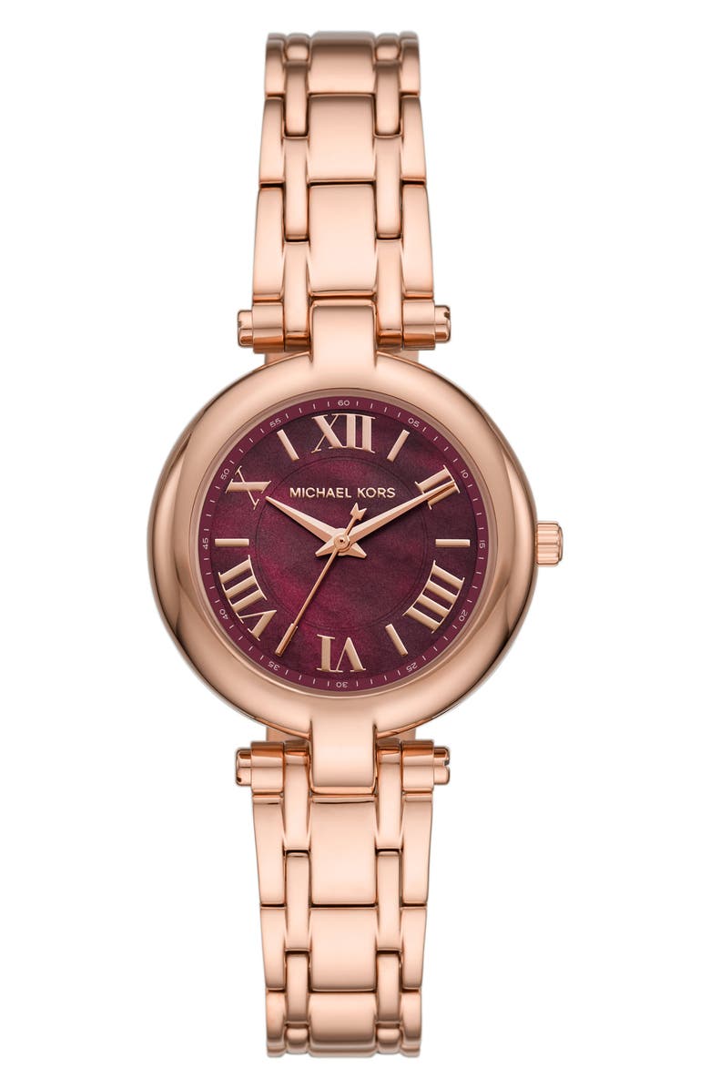 MICHAEL Michael Kors Laney Three-Hand Quartz Bracelet Watch, 30mm, Main, color, Rose Gold