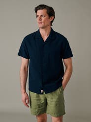 Aubin Seersucker Linen Short Sleeve Shirt