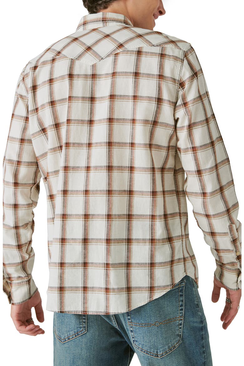 Plaid Western Snap-Up Shirt, Alternate, color, NATURAL MULTI PLAID