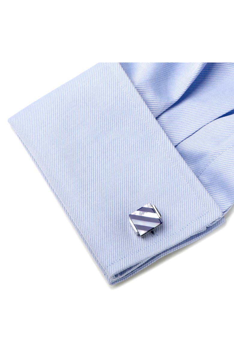 Cufflinks, Inc. Men's 7-Piece Square Mother-of-Pearl Shirt Studs & Cuff Links Set, Alternate, color, Blue