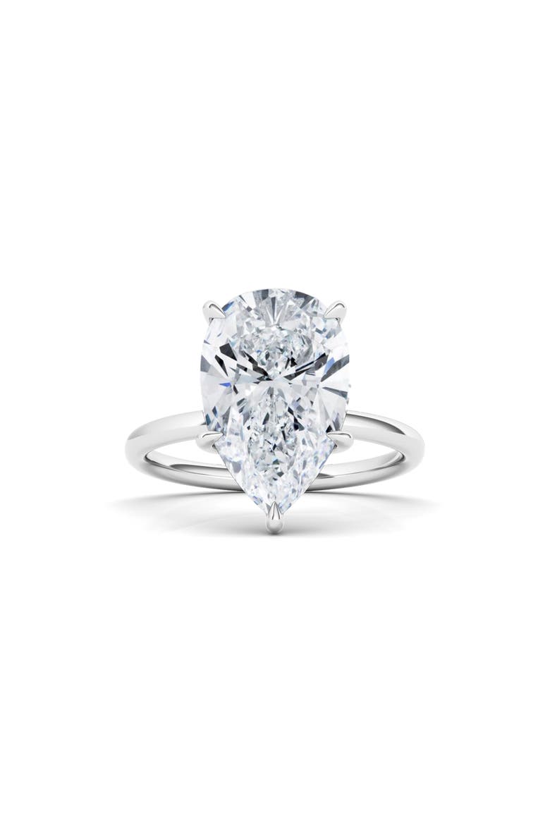 Pear Cut Lab Created Diamond Ring, Main, color, 18K WHITE GOLD