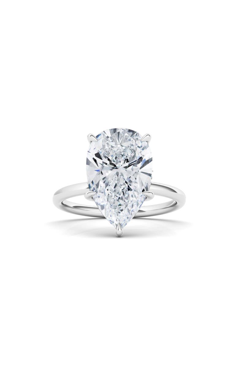 HauteCarat Pear Cut Lab Created Diamond Ring, Main, color, 2.00 Ctw 18K White Gold