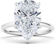 HauteCarat Pear Cut Lab Created Diamond Ring
