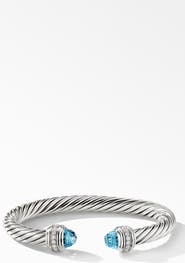 David Yurman Cable Classics Bracelet with Semiprecious Stones & Diamonds, 7mm