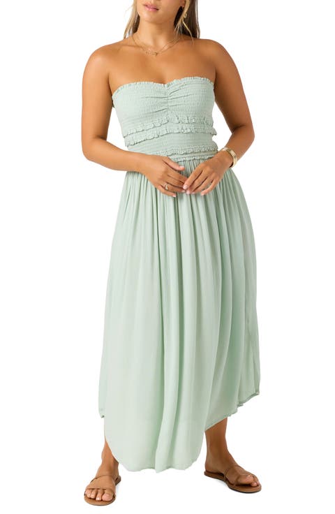 Devyn Smocked Strapless Midi Dress