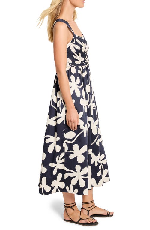 Nic + Zoe Nic+zoe Sarah Glowing Flower Stretch Cotton Midi Sundress