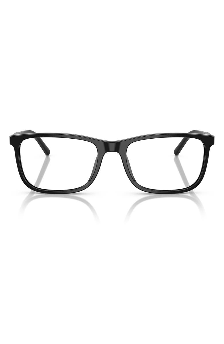 Dolce&Gabbana 55mm Rectangular Optical Glasses, Main, color, Black / Demo Lens