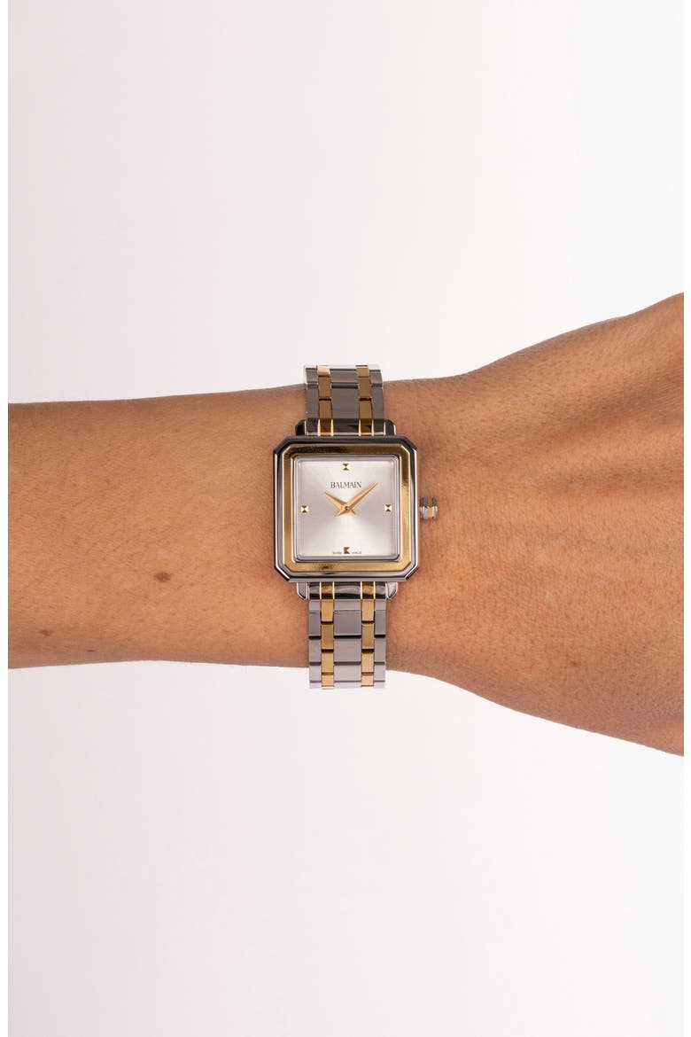 Squared Bracelet Watch, 32mm, Alternate, color, SILVER/TWO TONE STEEL