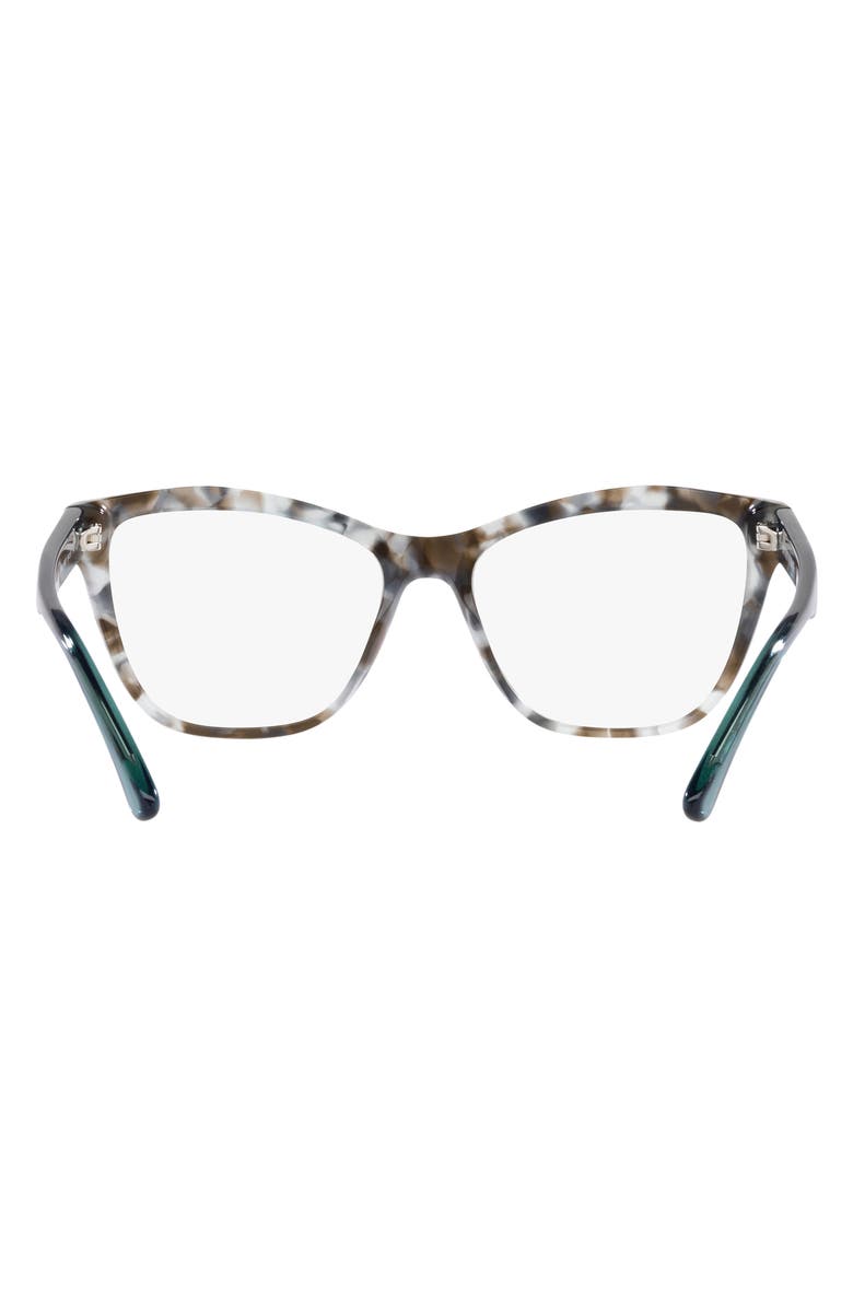 Emporio Armani 52mm Cat Eye Optical Glasses, Alternate, color, Shiny Blue Havana / Demo Lens