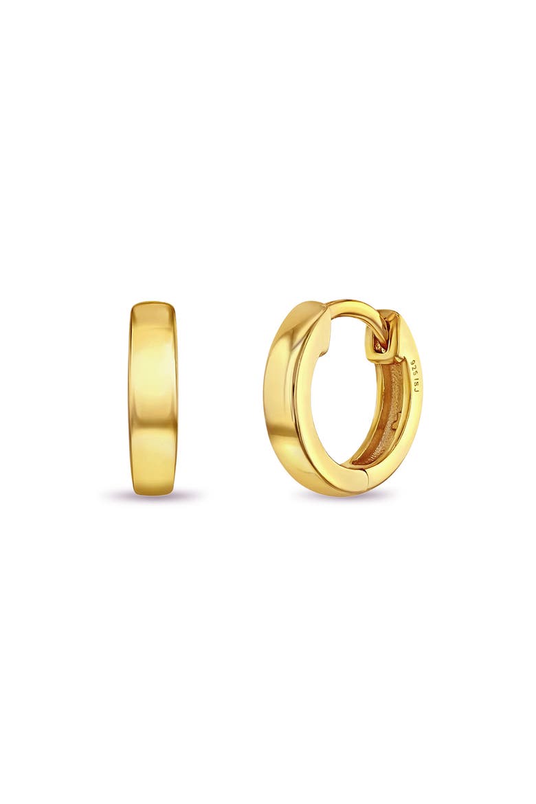 Rounded Classic Gold Plated Huggie Hoops, Main, color, Gold