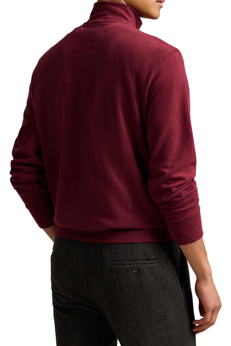 Cotton Blend Quarter Zip Pullover, Alternate, color, VINTAGE PORT HEATHER/ C7976