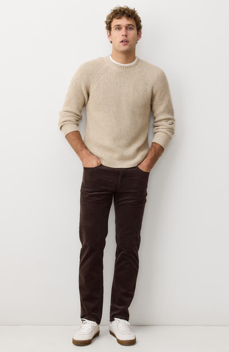 Marine Layer Inverness Rib Crewneck Sweater, Alternate, color, Oatmeal