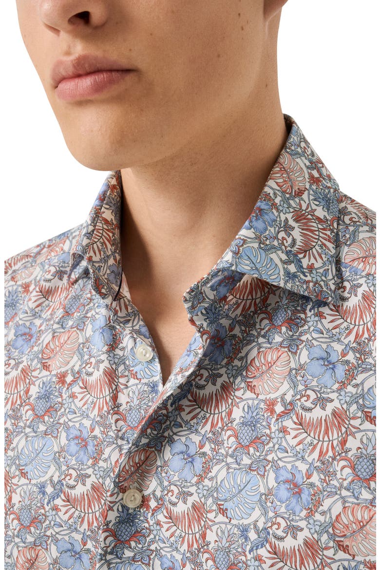 Contemporary Fit Floral Dress Shirt, Alternate, color, MEDIUM RED