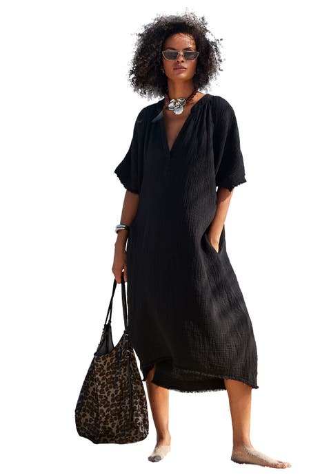 Gauze High-Low Sun Dress Cover Up