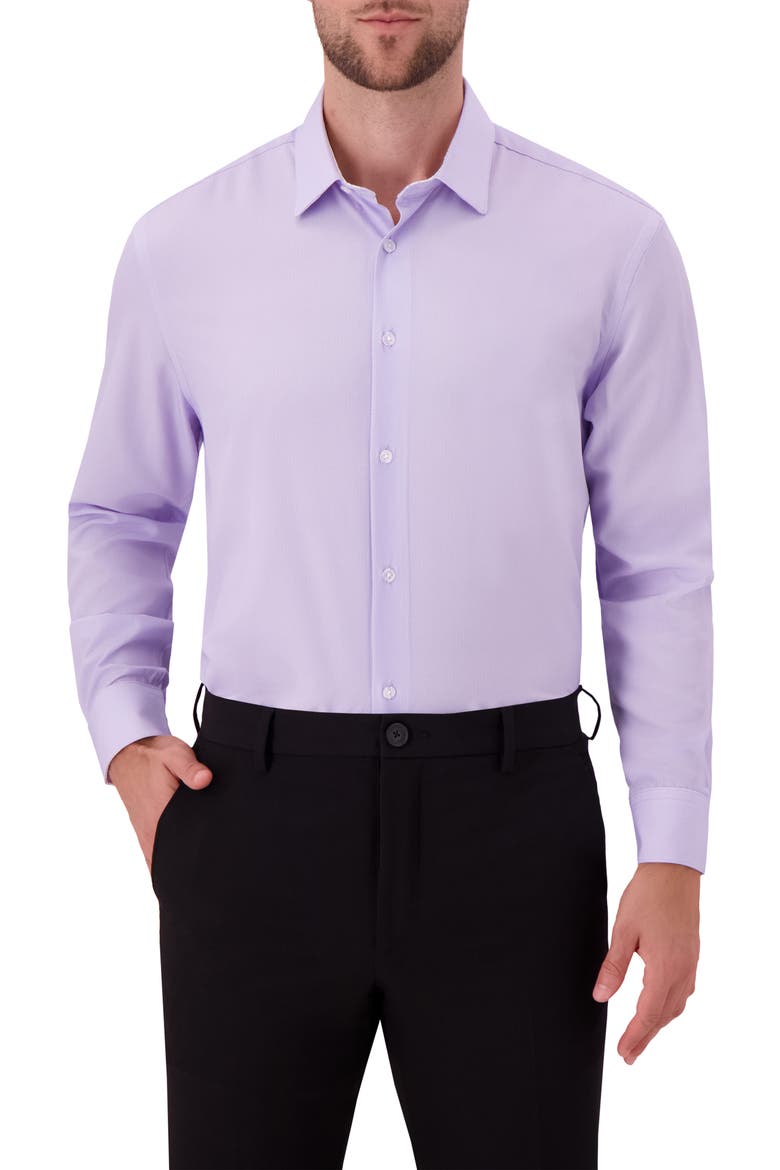 Slim Fit 4-Way Stretch Button-Up Shirt, Main, color, PURPLE