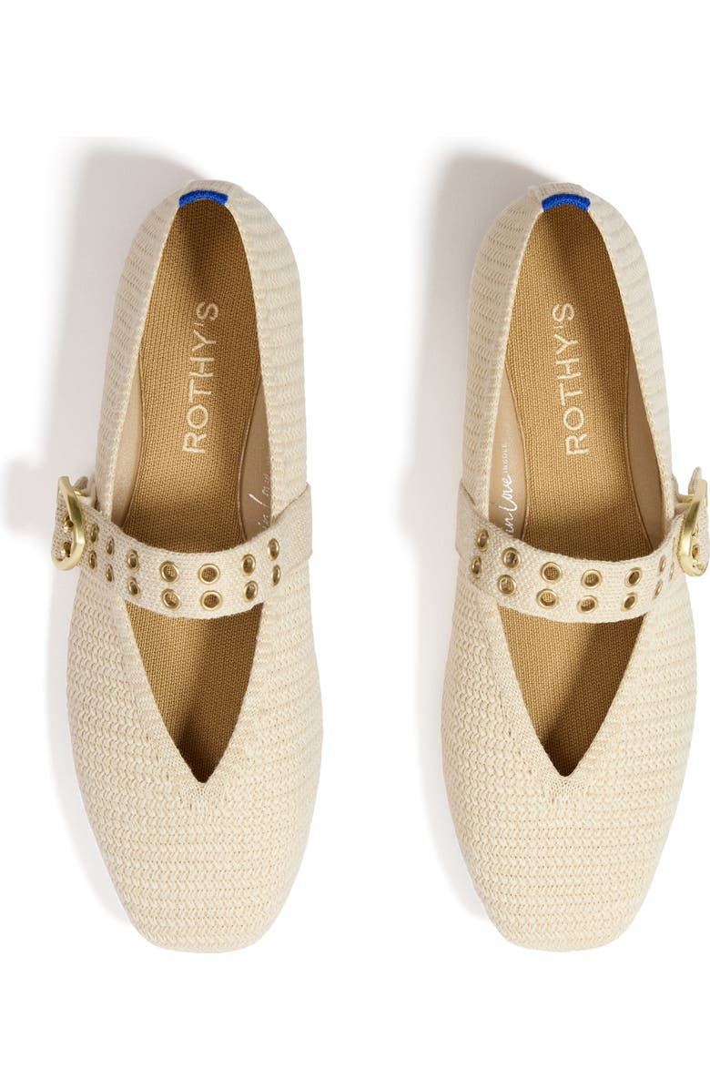 Rothy's The Max Buckle Mary Jane Flat, Alternate, color, Cream Woven