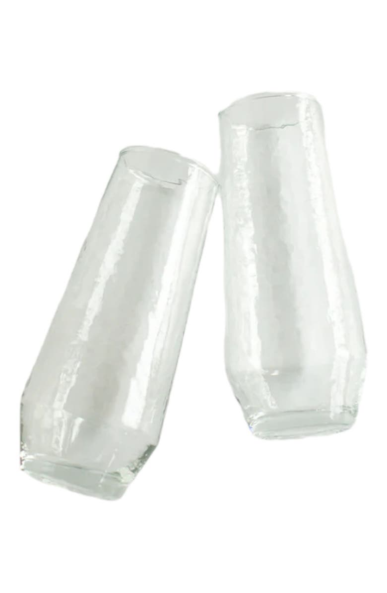 Creative Women Handblown Hammered Champagne Flutes - Set of 4, Main, color, Clear