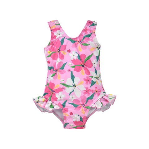 Infant & Toddlers Sun Protective UPF 50+ Delaney Hip Ruffle Swimsuit