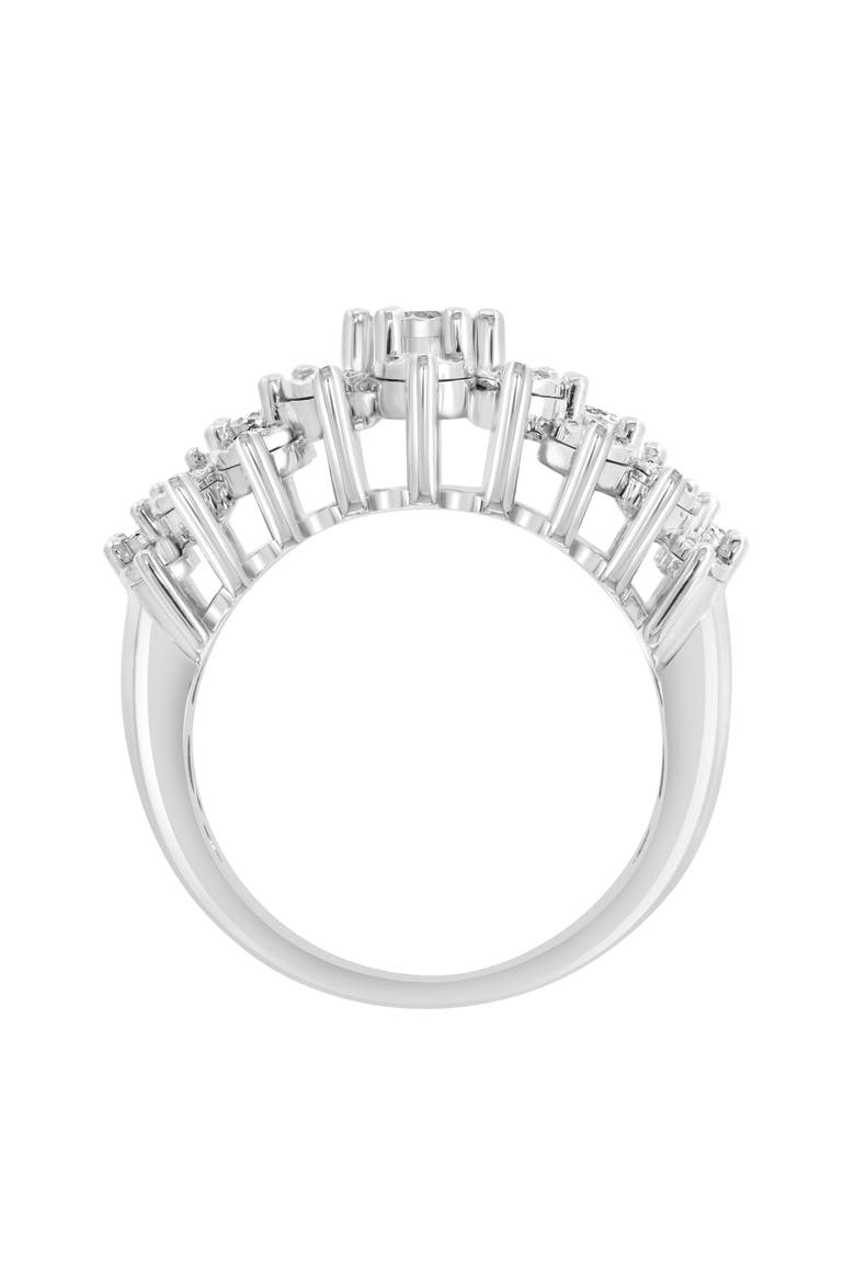 Sterling Silver Diamond Cluster Ring, Alternate, color, SILVER