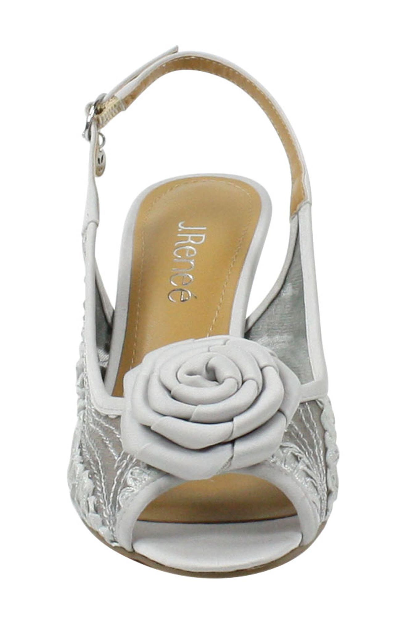 J.Renée Elzenthia Slingback Sandal, Alternate, color, SILVER FIESTA LACE FABRIC
