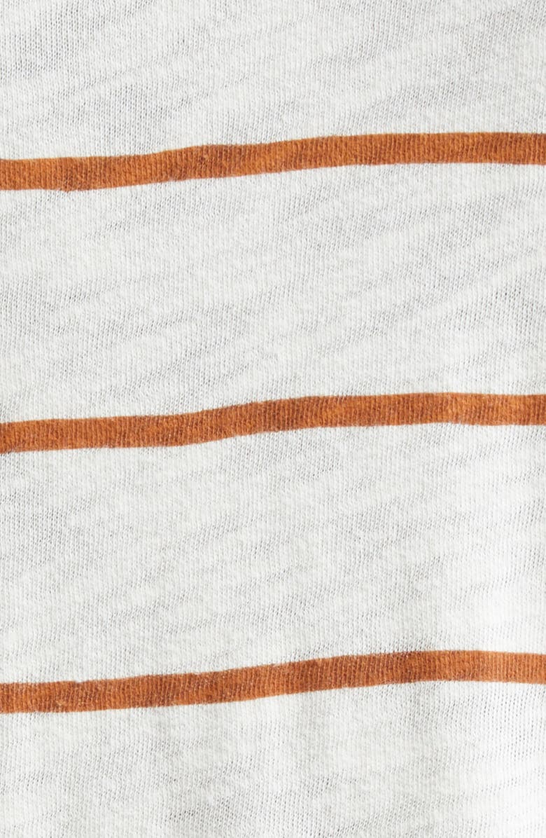 ATM Anthony Thomas Melillo Schoolboy Stripe Slub Jersey Crewneck T-Shirt, Alternate, color, Irish Cream / Cornelian Stone