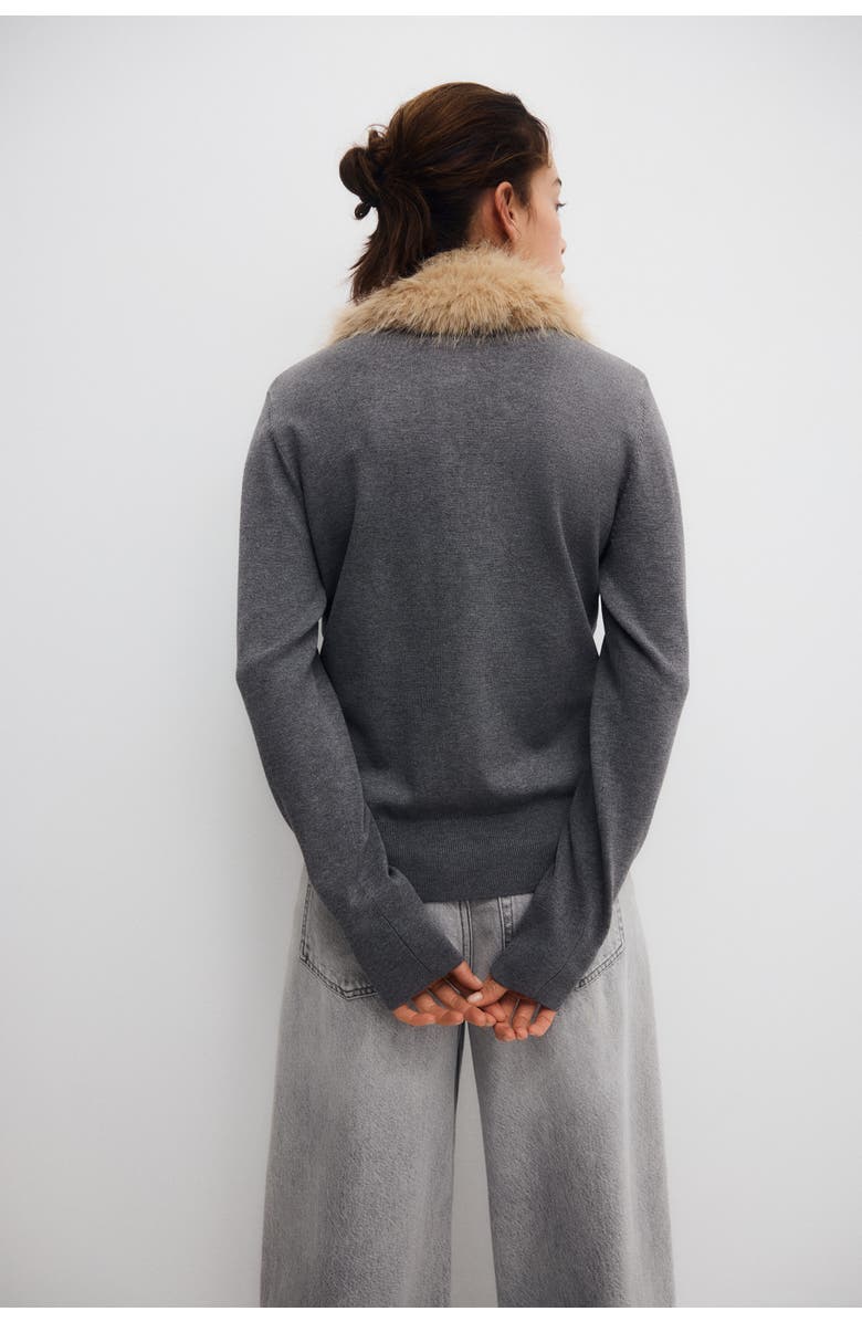 H&M Mama Collared Cardigan, Alternate, color, Gray