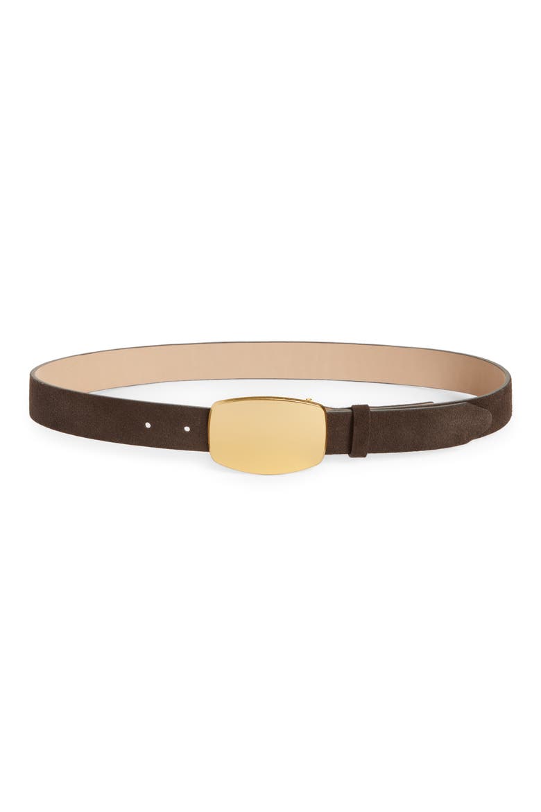 Wyatt Leather Belt, Main, color, BROWN
