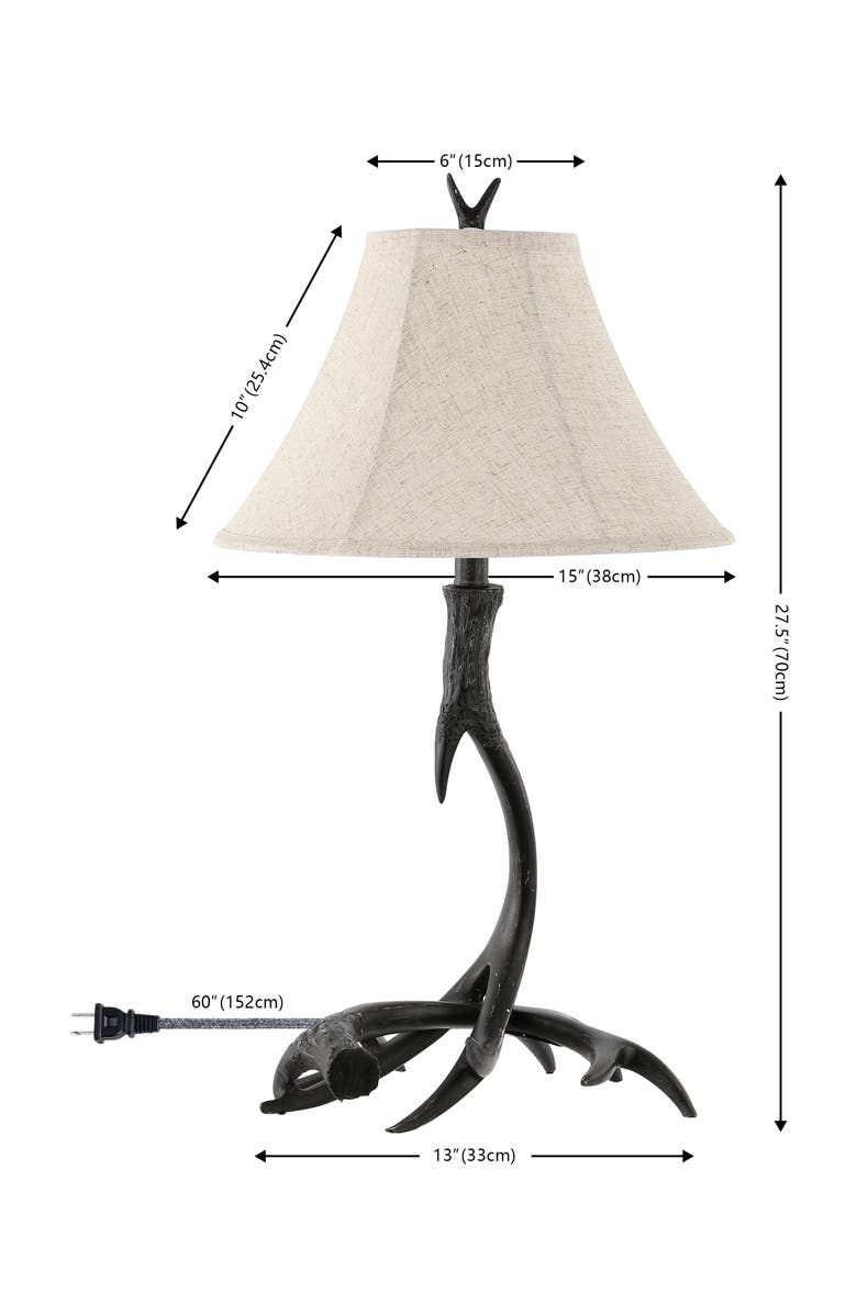JONATHAN Y Antler 27.5" Rustic Resin LED Table Lamp, Alternate, color, Black