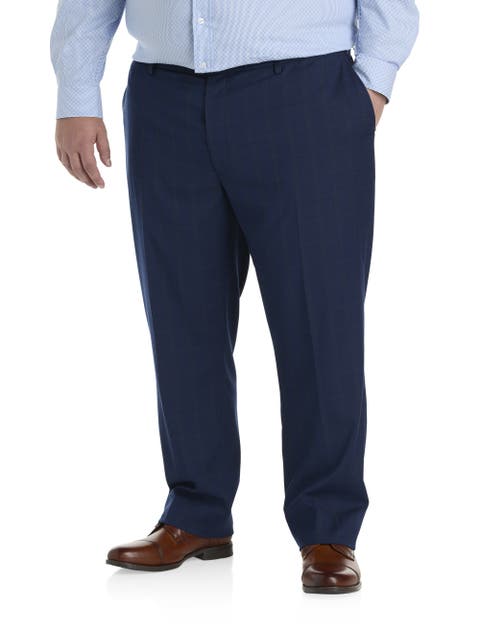 Big 
Tall Windowpane Suit Pants