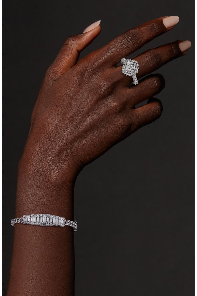 Clarity Dimensional Halo Diamond Ring, Alternate, color, WHITE GOLD/ DIAMOND