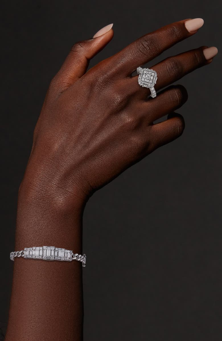 Mindi Mond Clarity Dimensional Halo Diamond Ring, Alternate, color, White Gold/ Diamond