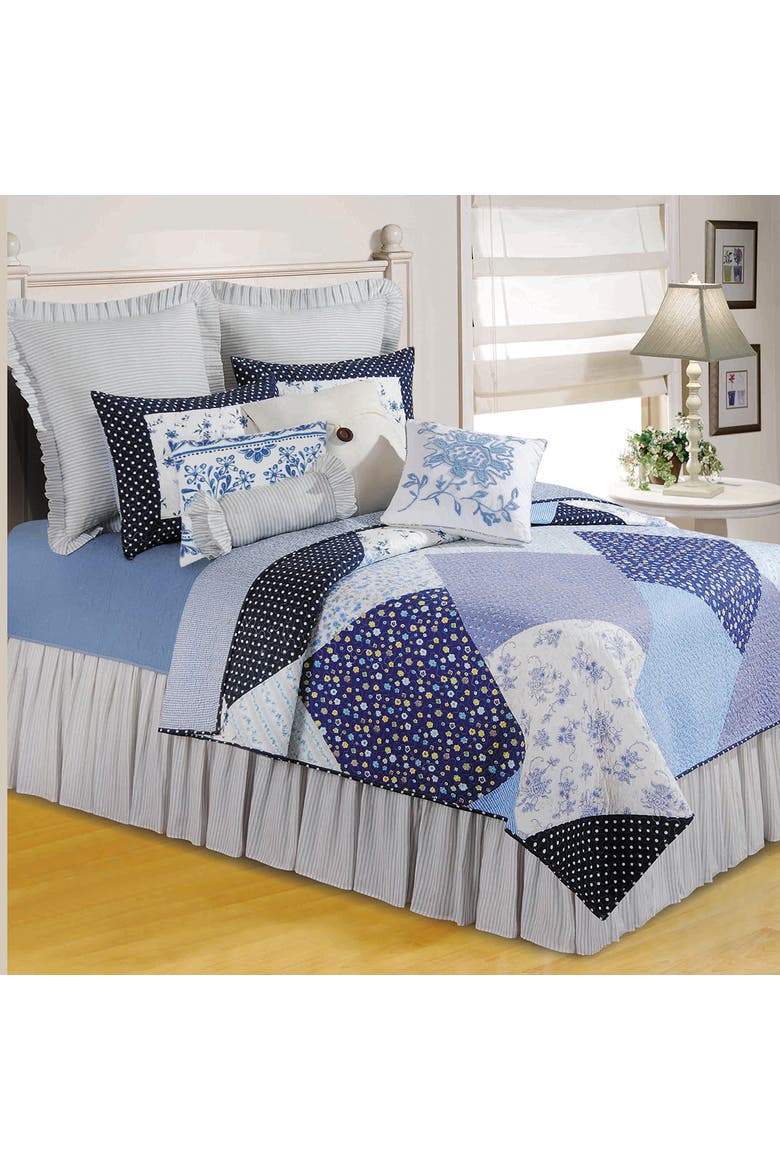 Colonial Williamsburg Blue & White Jacobean Indoor/Outdoor Accent Pillow 14" x 18", Alternate, color, Blue