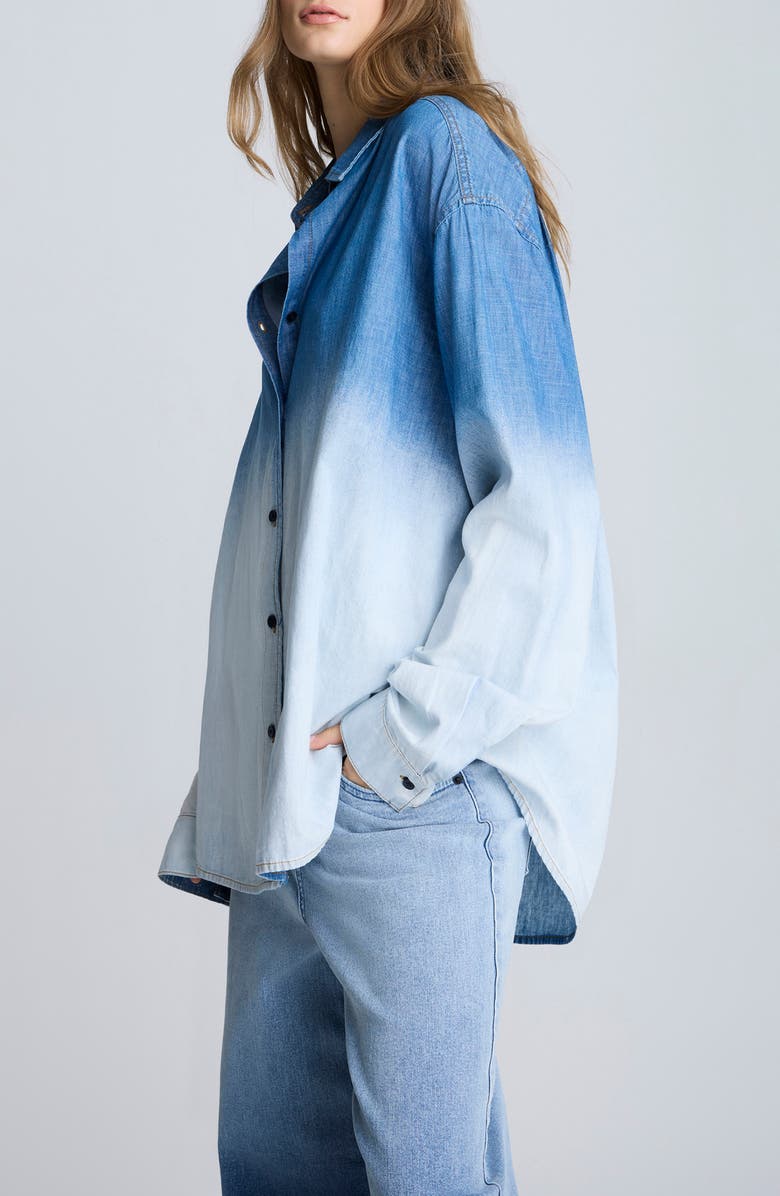 Kenneth Cole Gradient Dye Oversize Button-Up Shirt, Alternate, color, 