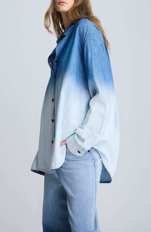KENNETH COLE KENNETH COLE GRADIENT DYE OVERSIZE BUTTON-UP SHIRT