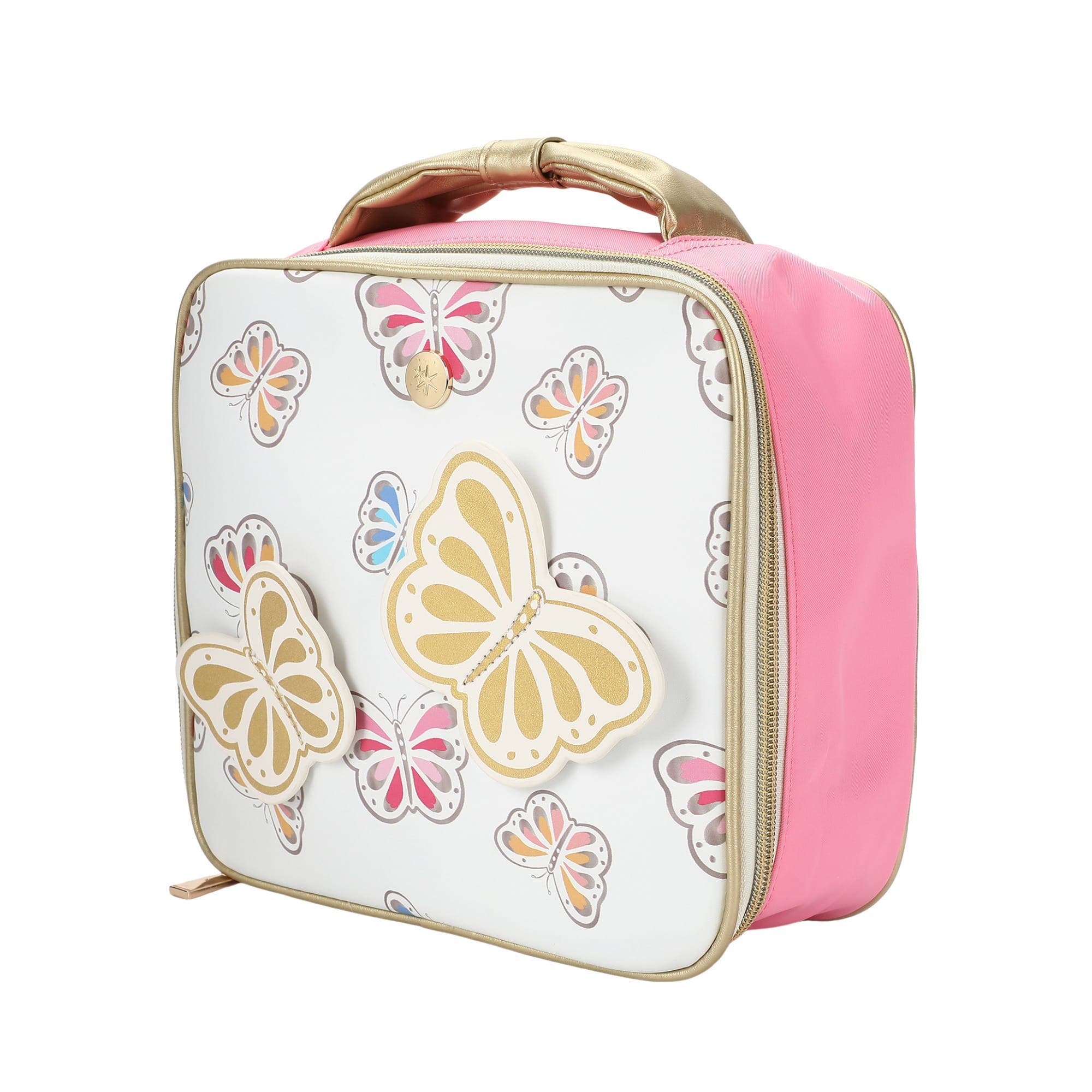 Butterfly Themed Insulated Meal Holder by Packed Party, Alternate, color, White / Pink