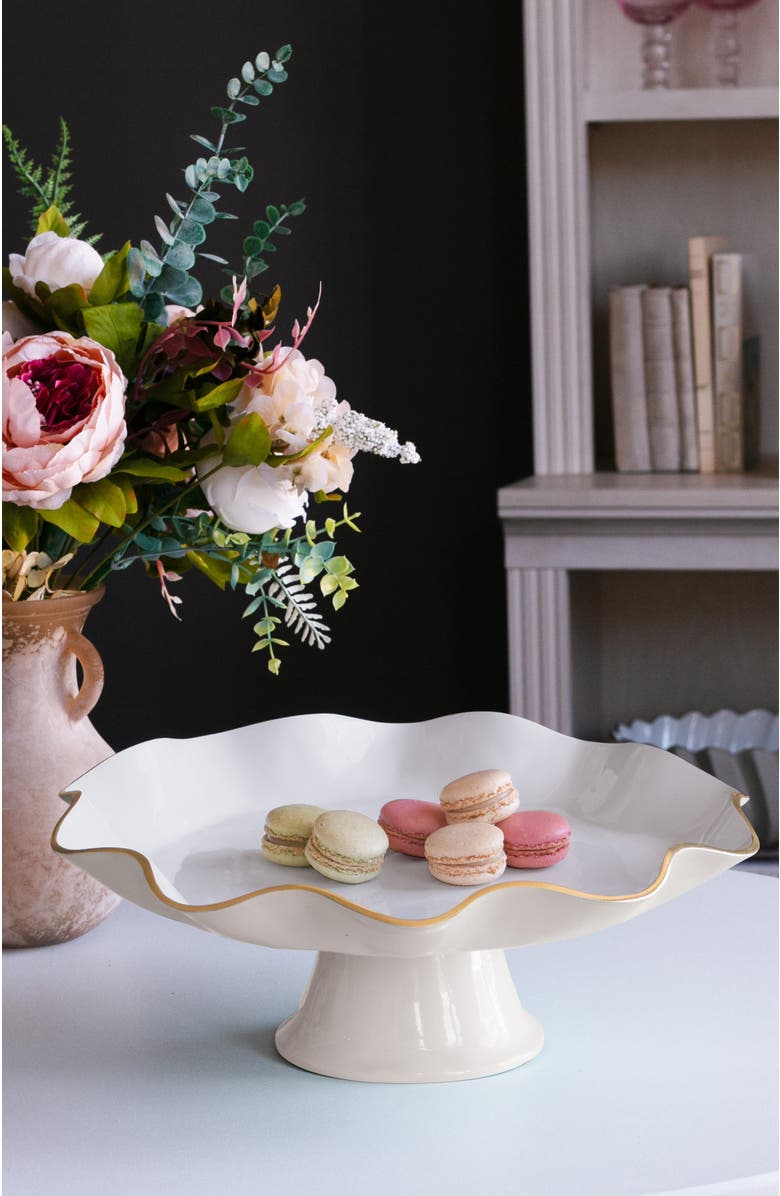 BEATRIZ BALL Collection Encanto Carola Pedestal Cake Plate, Alternate, color, Cream And White
