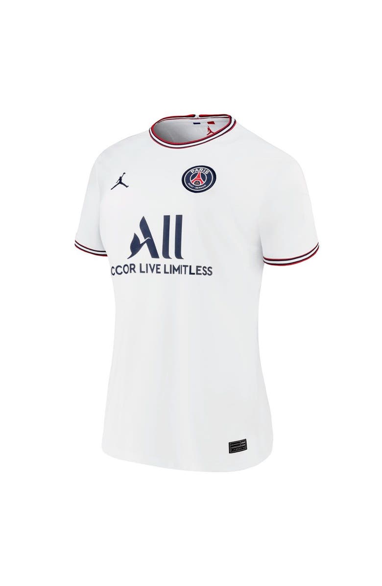 Jordan Brand Women's Jordan Brand Kylian Mbappé White Paris Saint-Germain 2021/22 Fourth Replica Jersey, Alternate, color, 