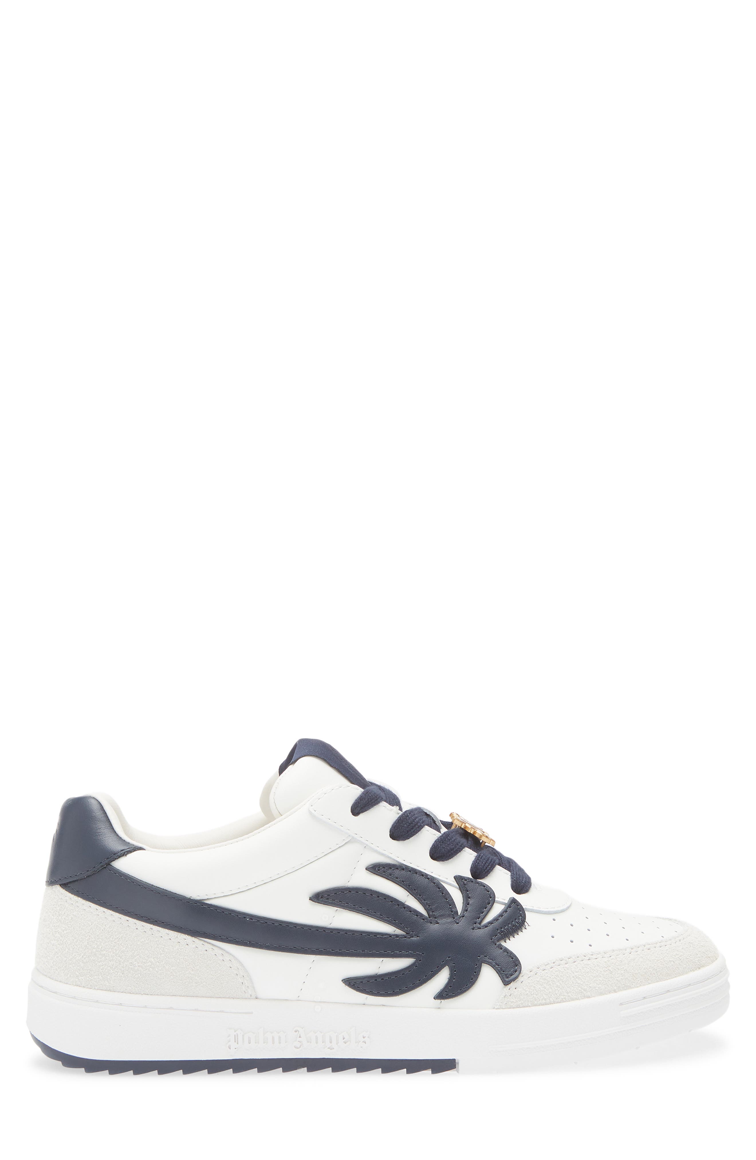 Palm Angels Palm Beach University Low Top Sneaker, Alternate, color, White Navy Blue
