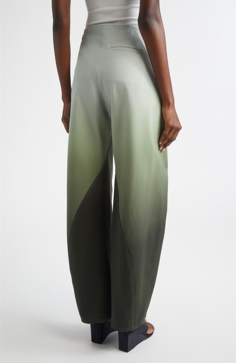 Alaïa Gradient Twisted Seam Round Trousers, Alternate, color, Vert De Gris