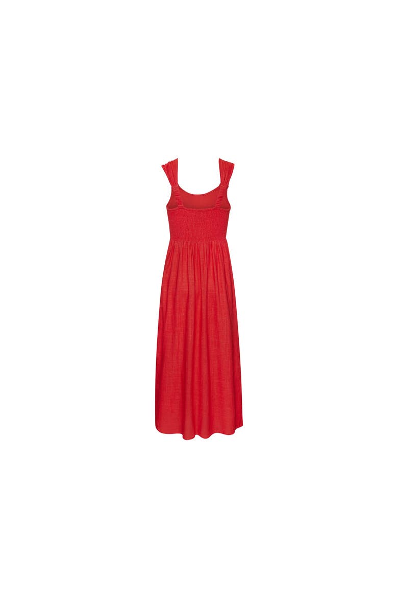 Button Detail Maxi Dress, Alternate, color, Red